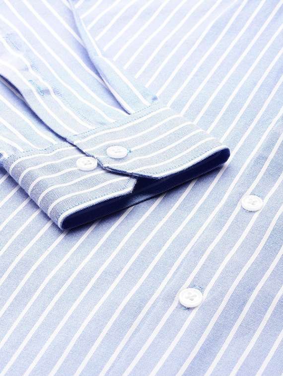 men striped collared long sleeve shirt - 22039511 -  Standard Image - 3