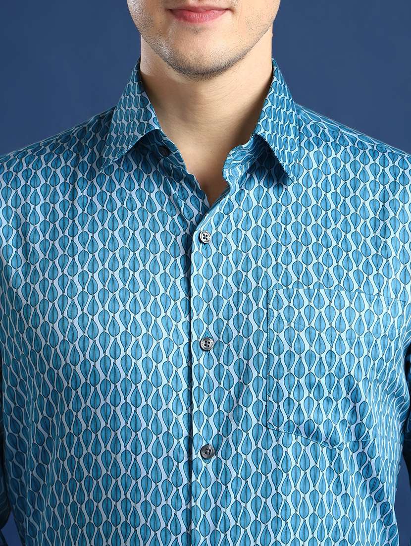 men printed collared long sleeve shirt - 22039515 -  Standard Image - 3