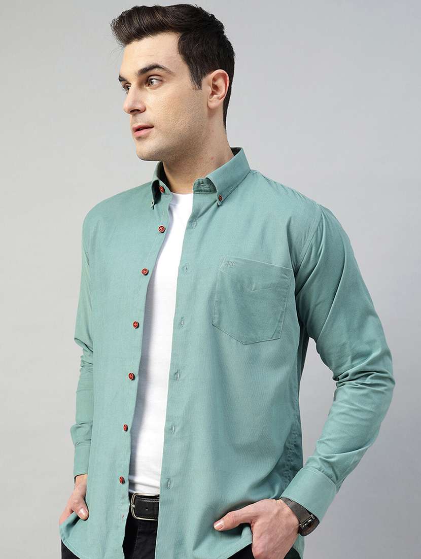 sea green cotton formal shirt