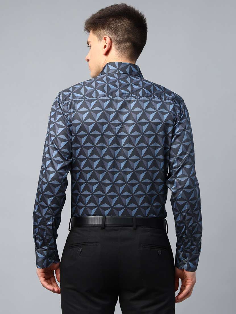 men printed collared long sleeve shirt - 22039530 -  Standard Image - 3