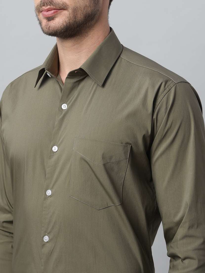 men solid collared long sleeve shirt - 22039542 -  Standard Image - 3