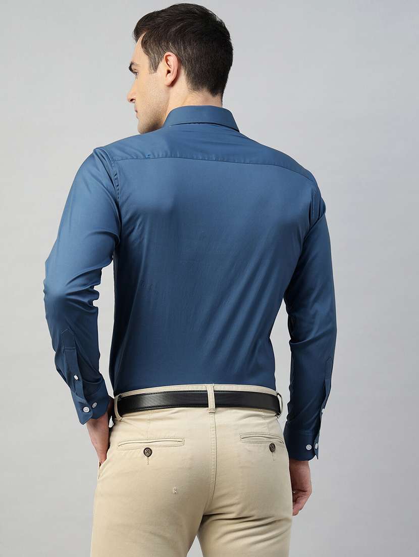 men solid collared long sleeve shirt - 22039544 -  Standard Image - 3