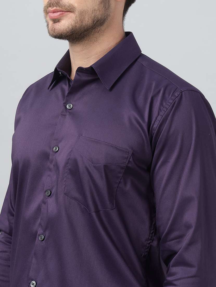 men solid collared long sleeve shirt - 22039546 -  Standard Image - 3