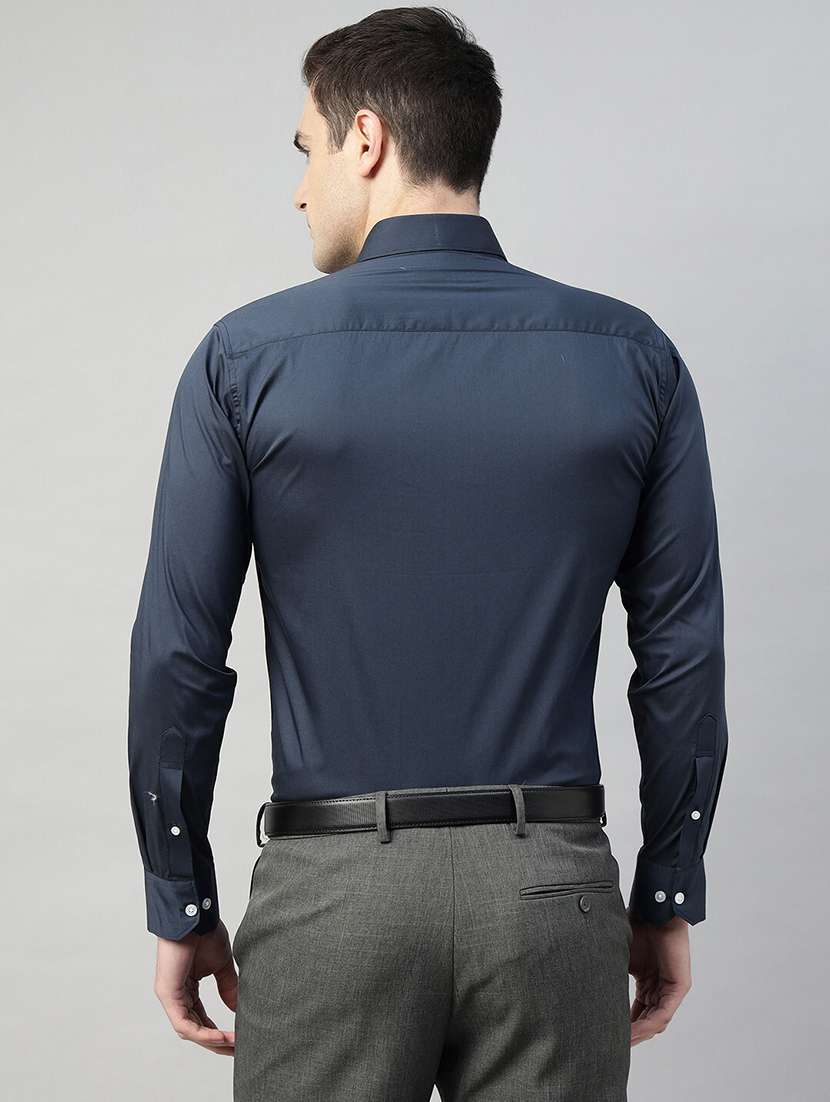 men solid collared long sleeve shirt - 22039547 -  Standard Image - 3