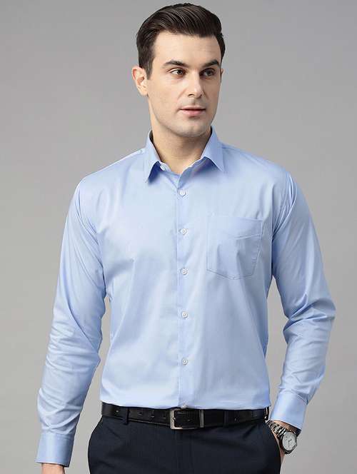 men solid collared long sleeve shirt - 22039553 -  Standard Image - 0