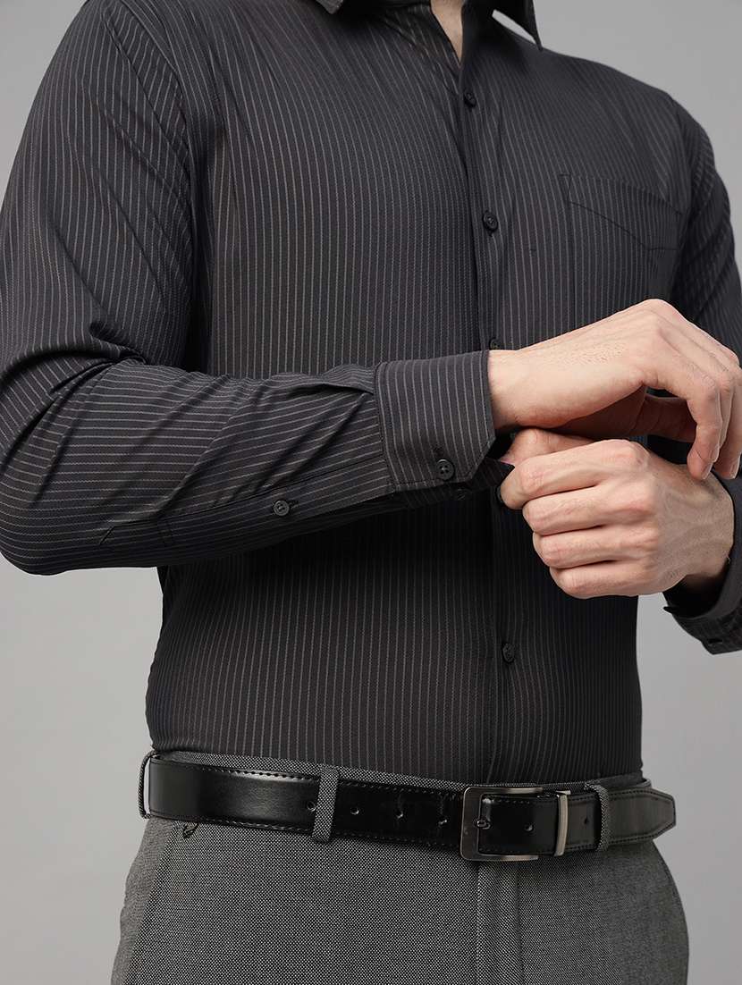 men striped collared long sleeve shirt - 22039563 -  Standard Image - 3