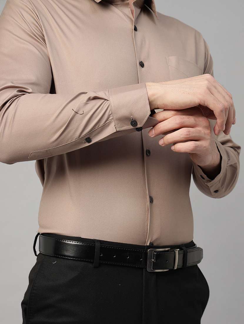 men solid collared long sleeve shirt - 22039565 -  Standard Image - 3