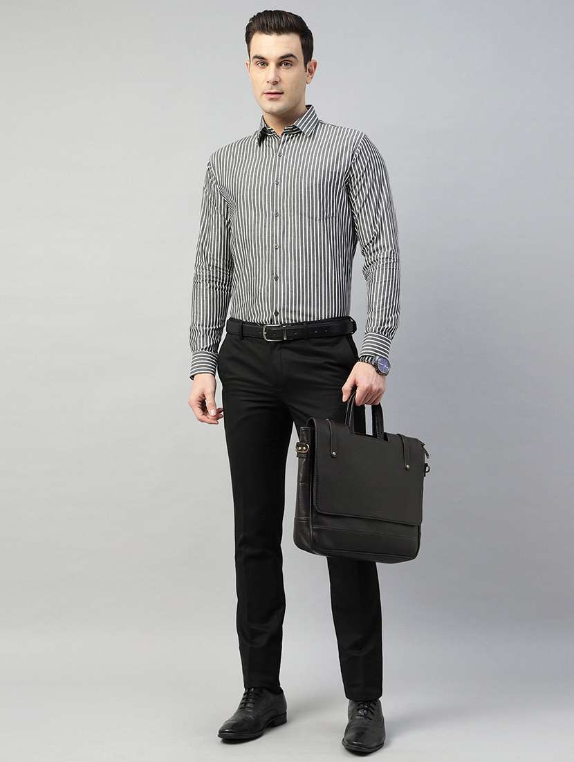 men striped collared long sleeve shirt - 22039578 -  Standard Image - 3