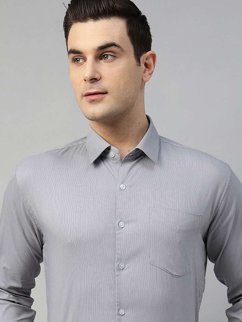 men solid collared long sleeve shirt - 22039579 -  Standard Image - 3