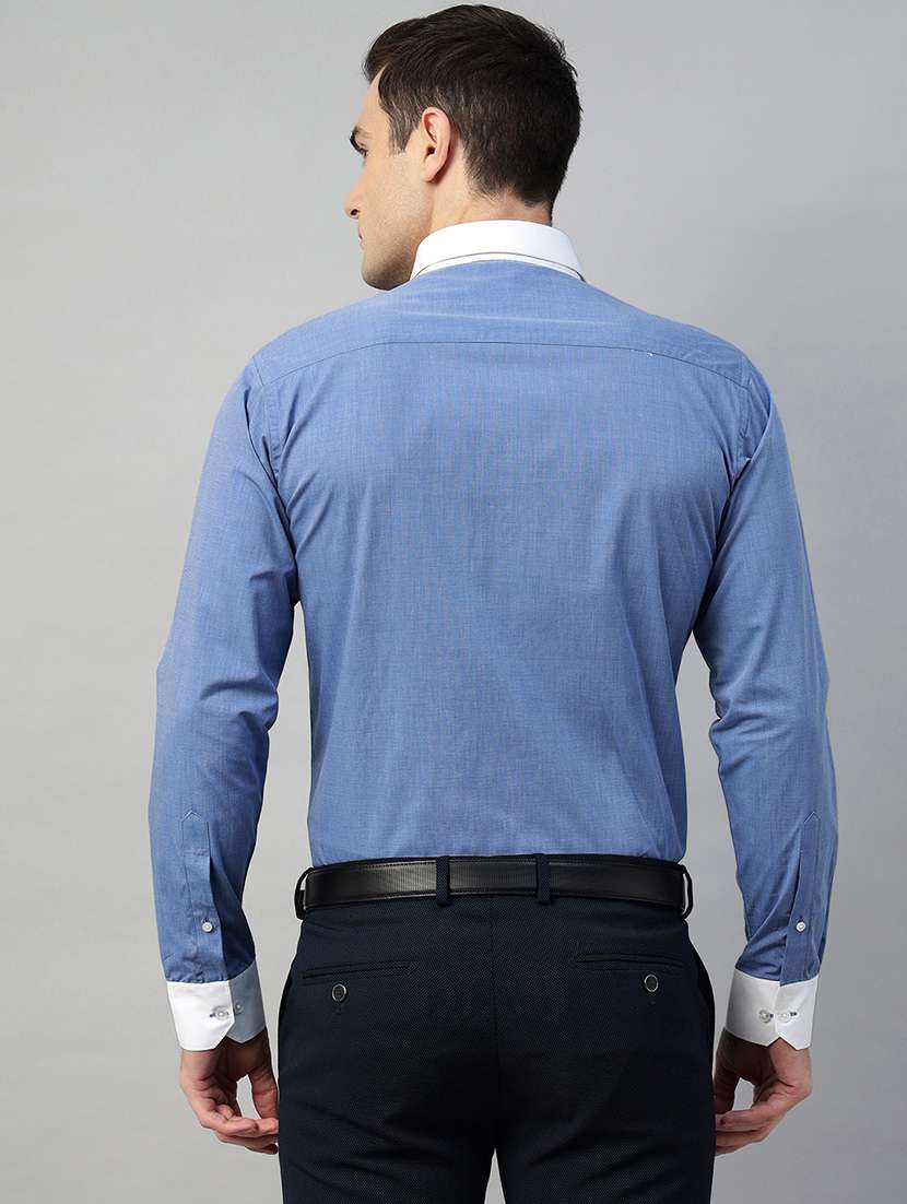 men solid collared long sleeve regular fit shirt - 22039580 -  Standard Image - 3
