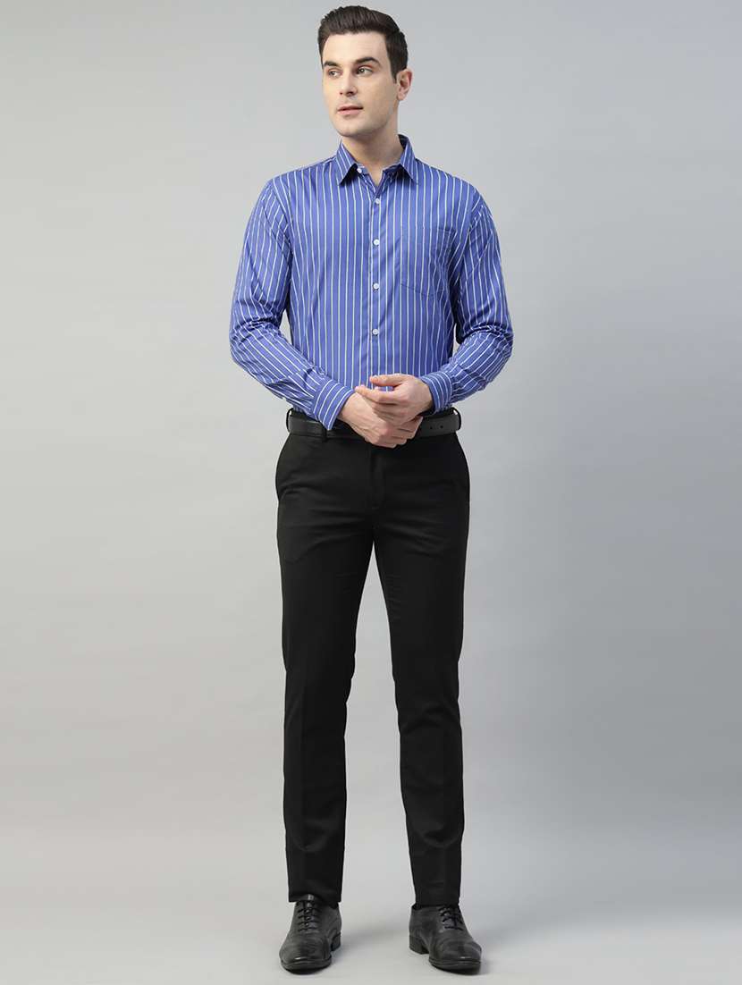 men striped collared long sleeve shirt - 22039587 - Standard Image - 3