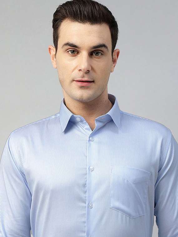 men solid collared long sleeve shirt - 22039594 -  Standard Image - 3