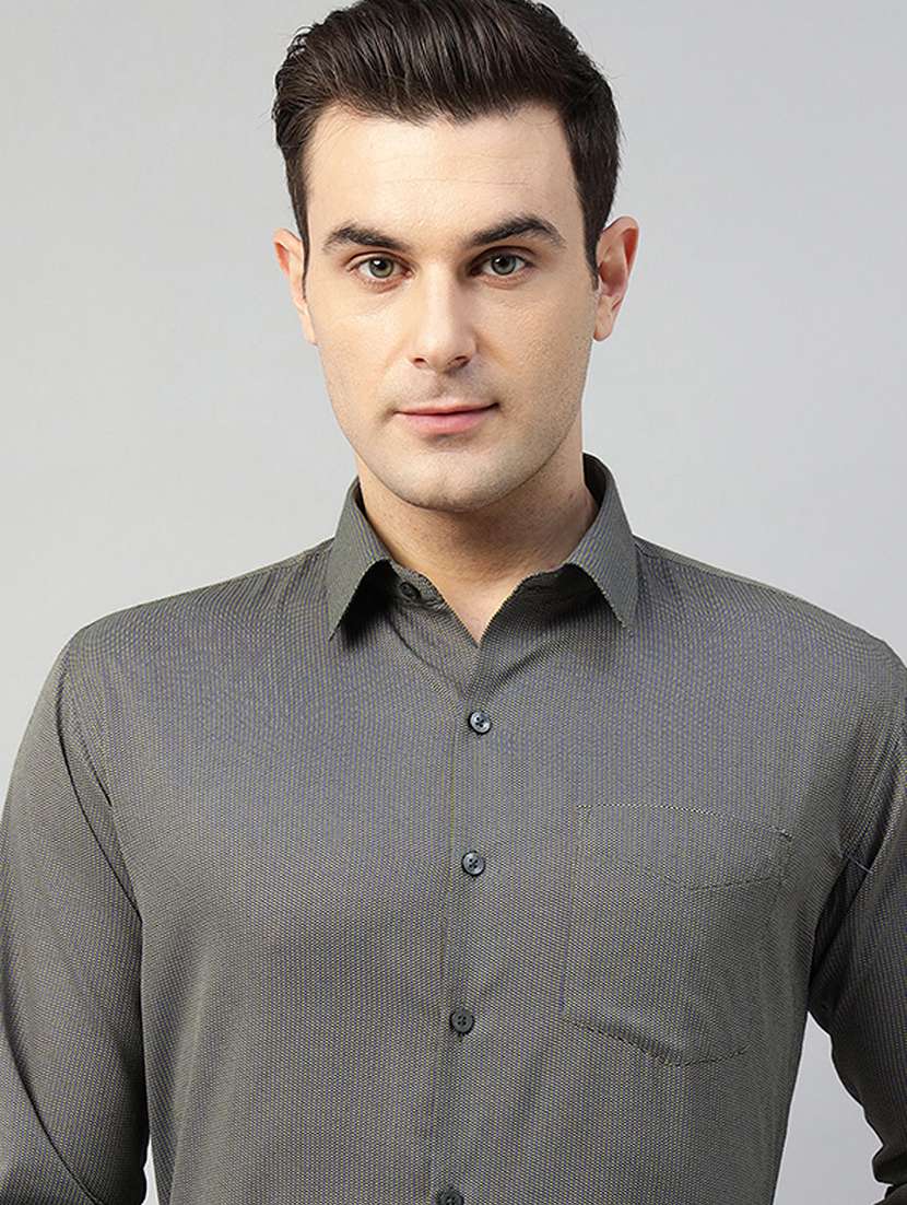 men solid collared long sleeve shirt - 22039601 -  Standard Image - 3