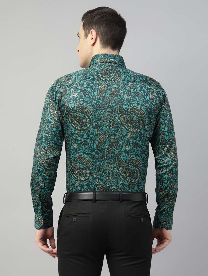 men printed collared long sleeve regular fit shirt - 22039606 -  Standard Image - 3