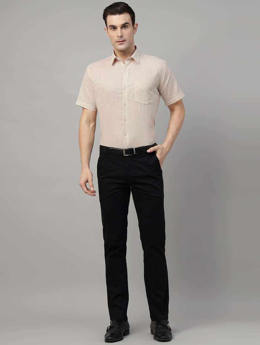 men solid collared short sleeve shirt - 22039609 -  Standard Image - 3