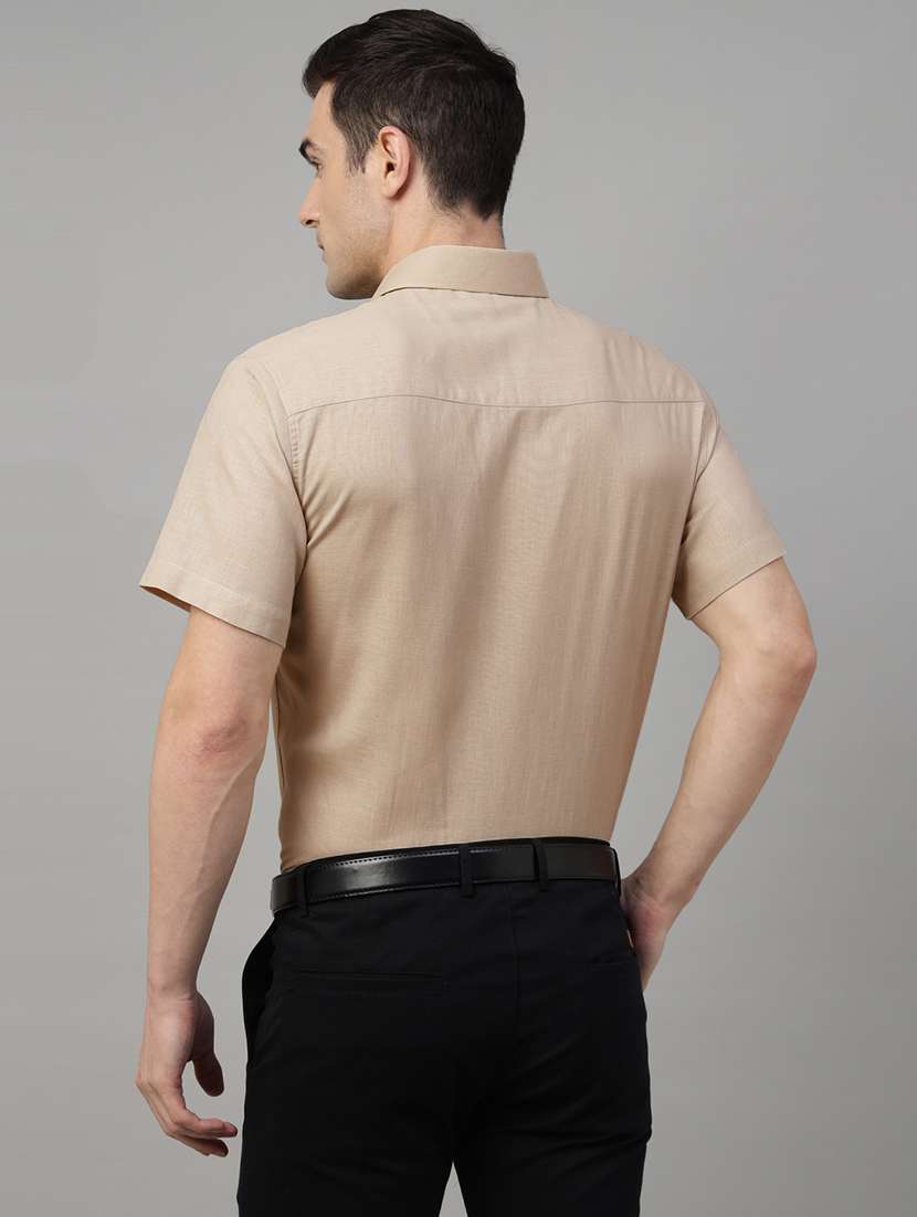 men solid collared short sleeve shirt - 22039610 -  Standard Image - 3
