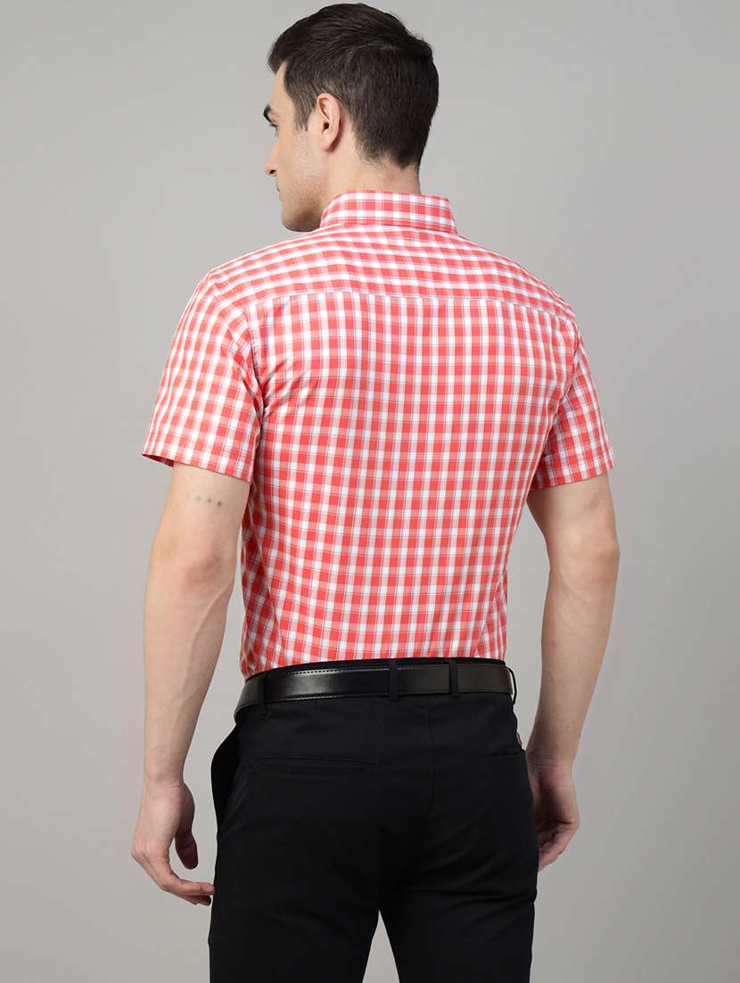 men checkered collared short sleeve regular fit shirt - 22039613 -  Standard Image - 3