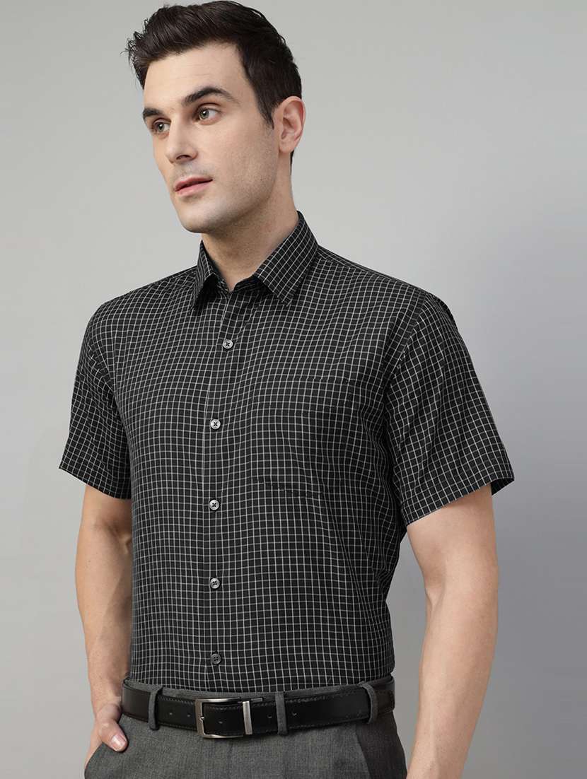 men collared short sleeve regular fit shirt - 22039620 -  Zoom Image - 0