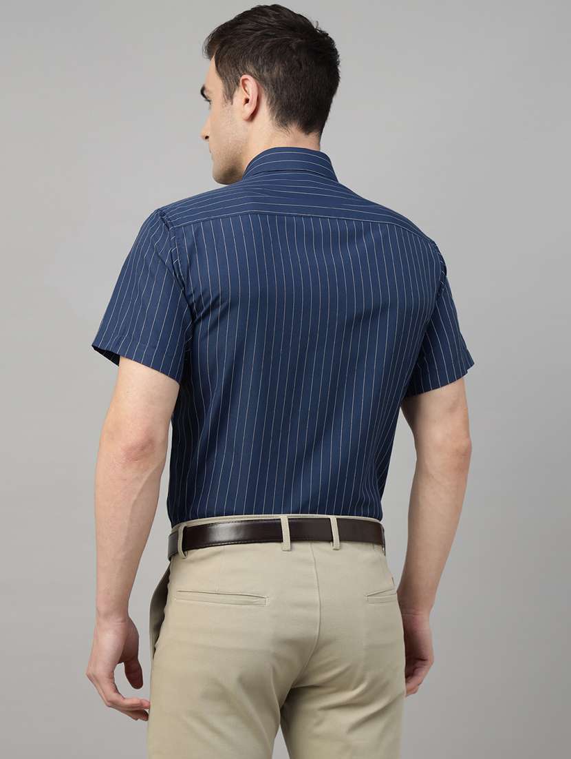 men striped collared short sleeve shirt - 22039621 -  Standard Image - 3