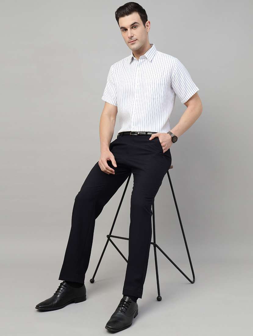 men striped collared long sleeve shirt - 22039623 -  Standard Image - 3