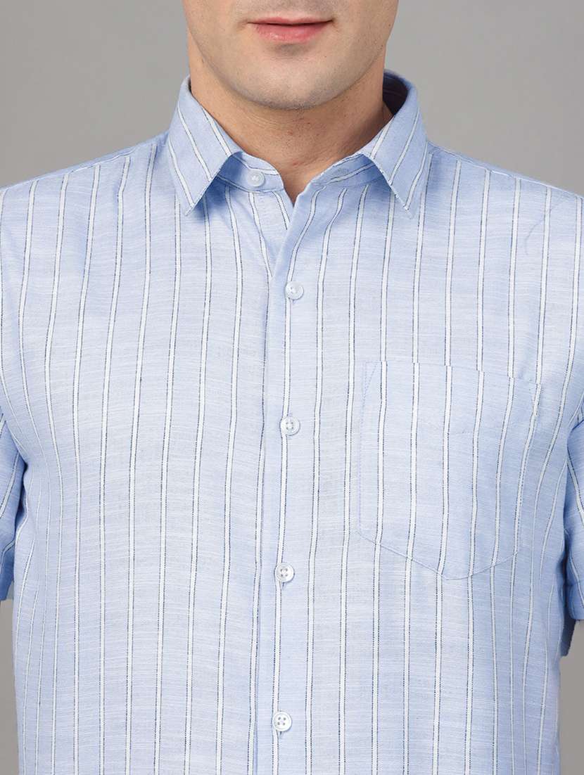 men striped collared long sleeve shirt - 22039626 -  Standard Image - 3