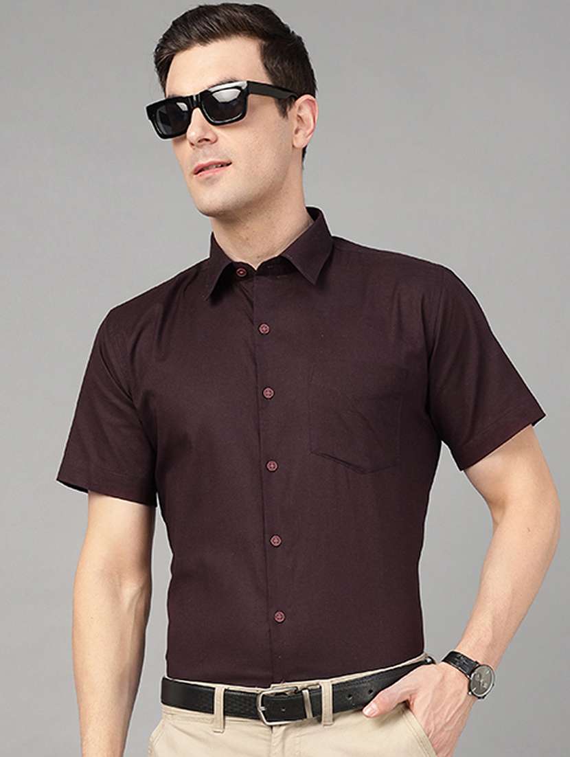 men collared short sleeve regular fit shirt
