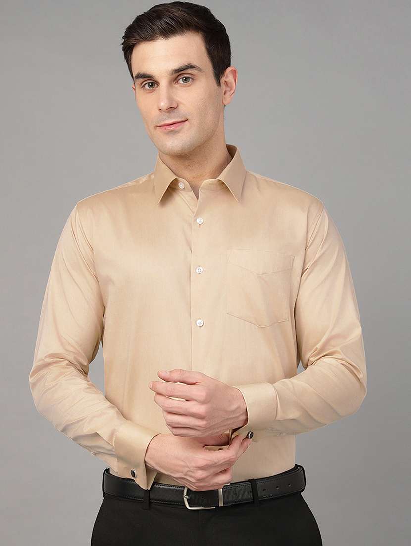men collared long sleeve regular fit shirt