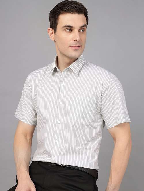 men striped collared short sleeve shirt - 22039638 -  Standard Image - 0