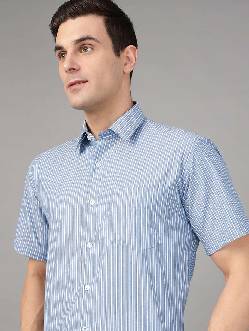 men striped collared long sleeve shirt - 22039639 -  Standard Image - 3