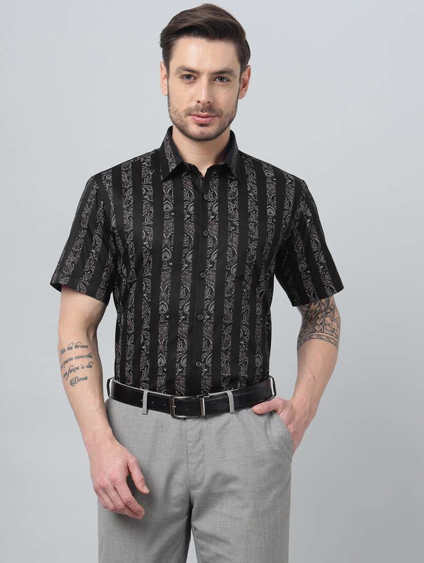 men collared short sleeve regular fit shirt