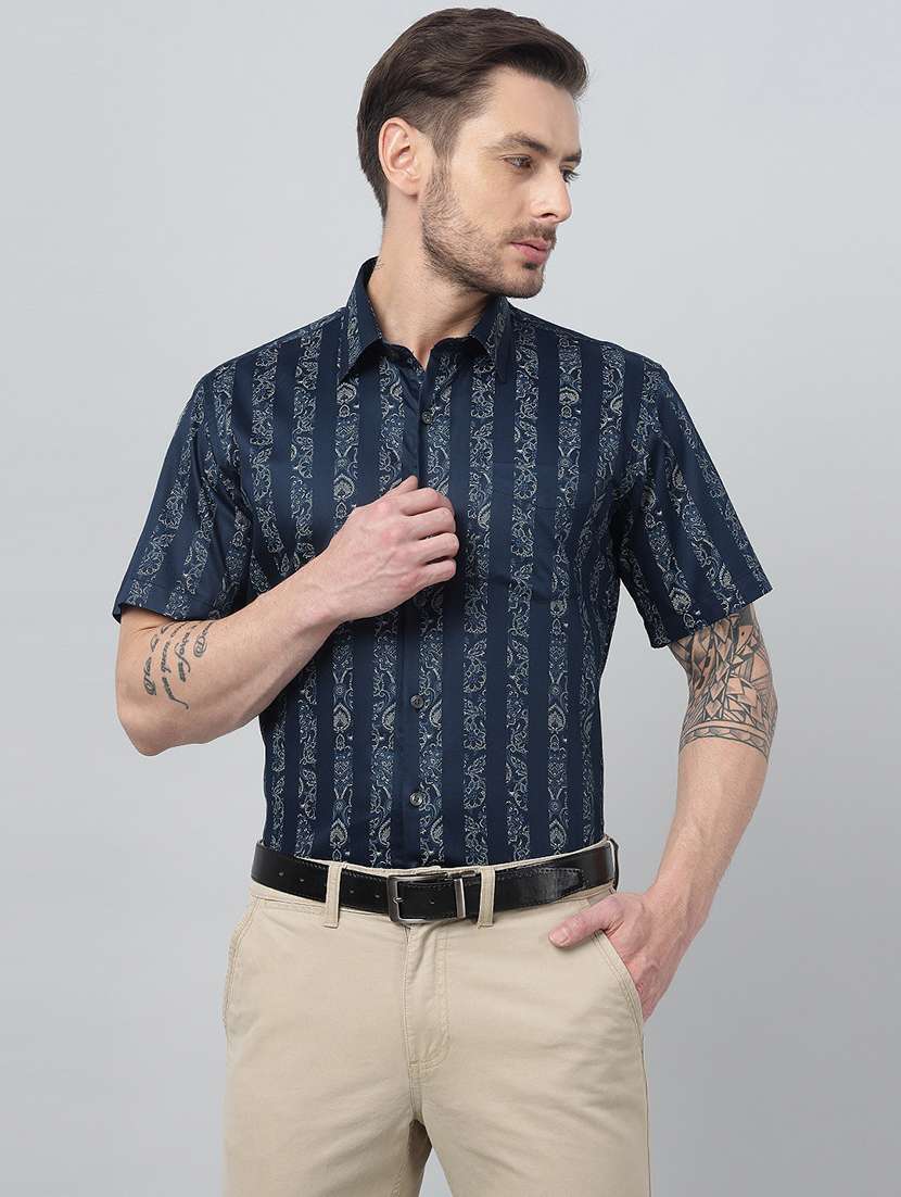 men collared short sleeve regular fit shirt