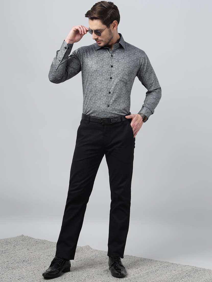 men printed collared long sleeve shirt - 22039648 -  Standard Image - 3