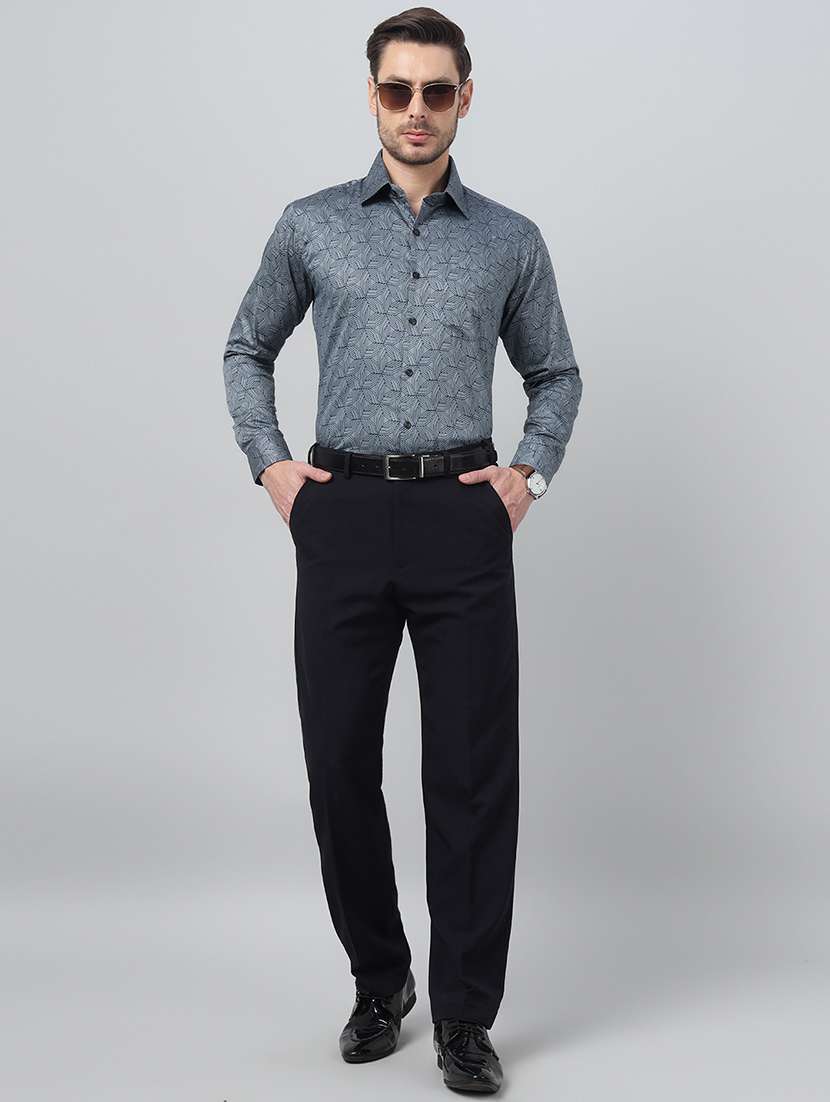men printed collared long sleeve shirt - 22039649 -  Standard Image - 3