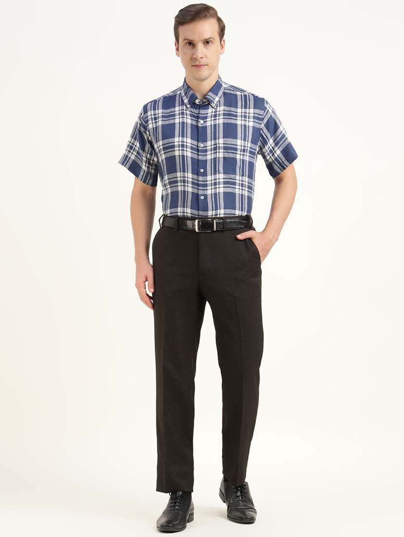 men checkered collared short sleeve shirt - 22039657 -  Standard Image - 3