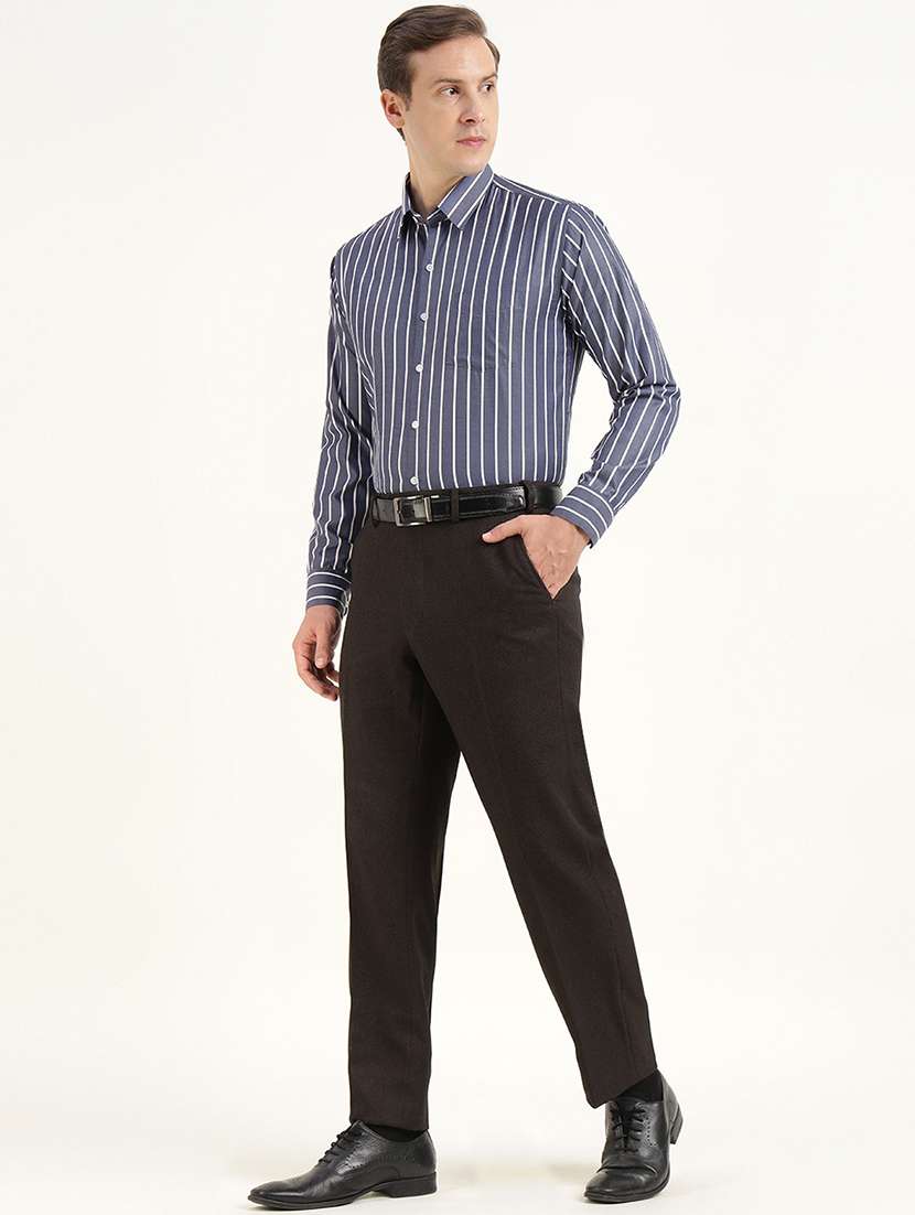 men striped collared long sleeve shirt - 22039660 - Standard Image - 3