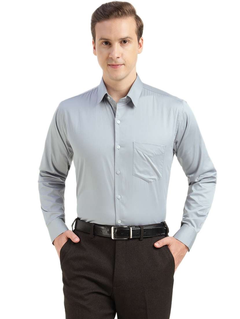 men collared long sleeve regular fit shirt