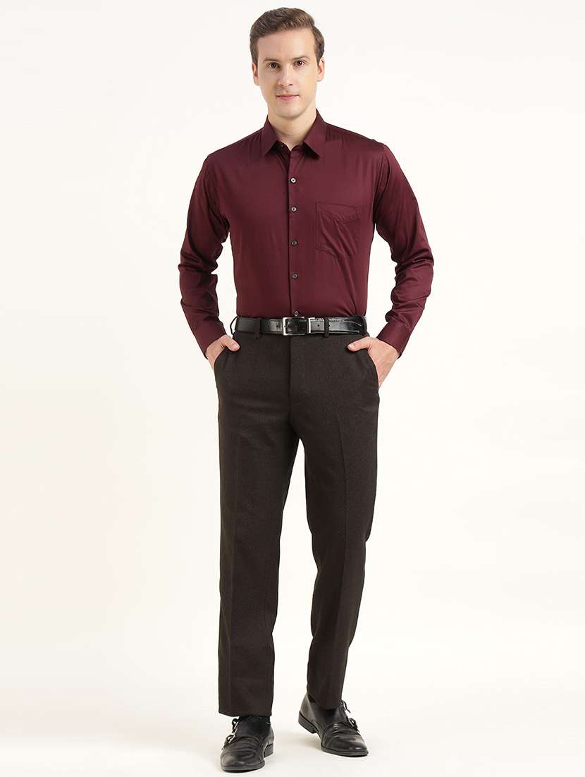 men solid collared long sleeve shirt - 22039670 -  Standard Image - 3