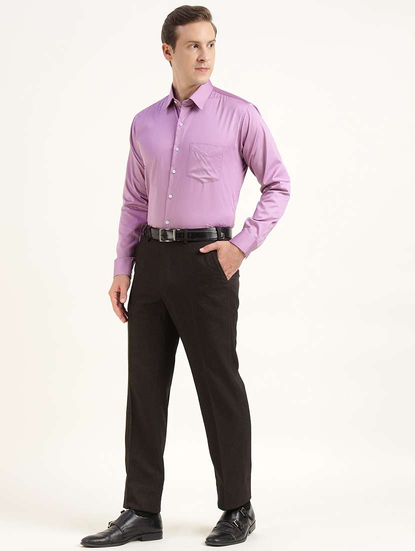 men solid collared long sleeve shirt - 22039672 -  Standard Image - 3