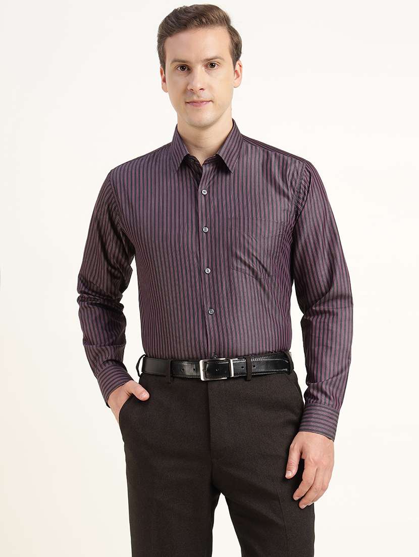 men collared long sleeve regular fit shirt - 22039674 -  Zoom Image - 0