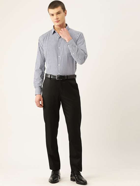 men striped collared long sleeve shirt - 22039684 -  Standard Image - 3