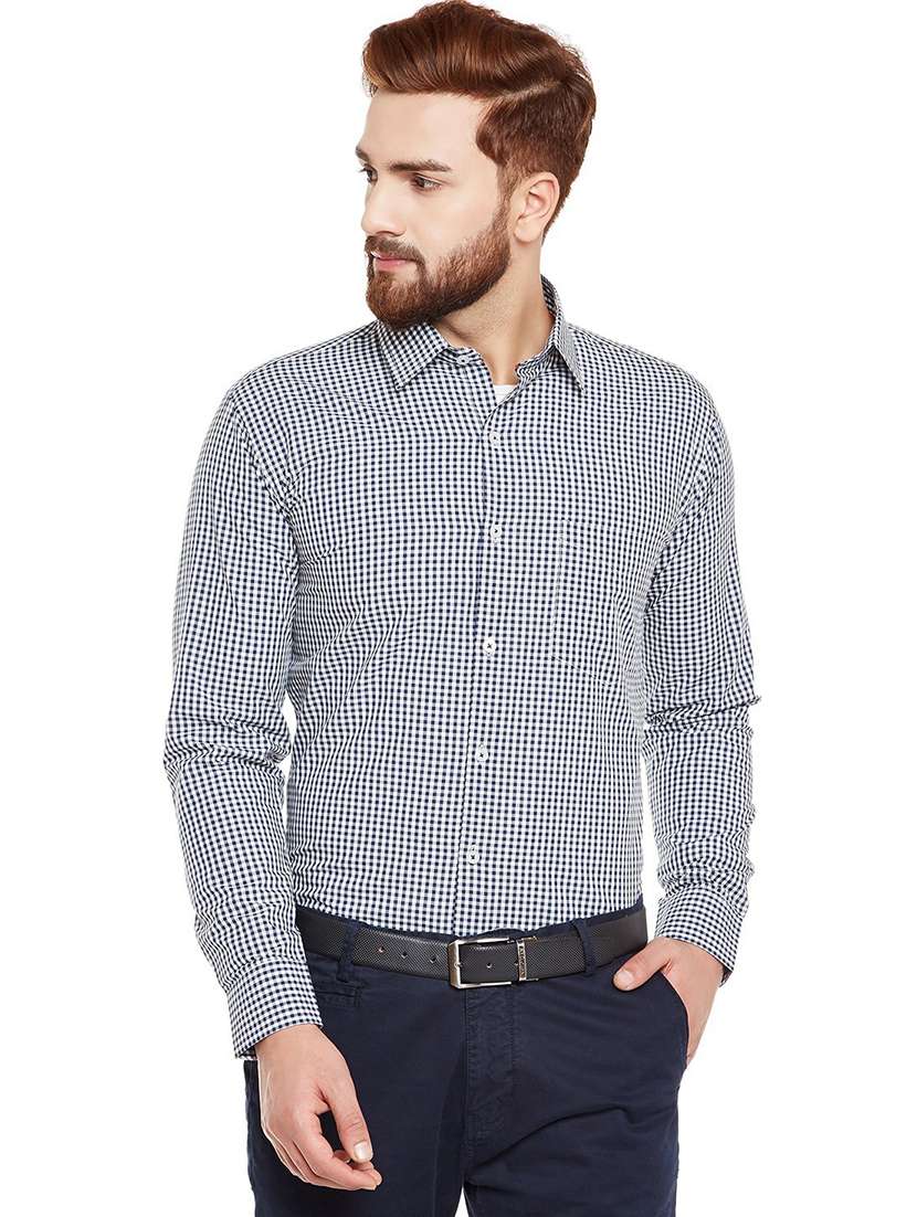 men collared long sleeve regular fit shirt