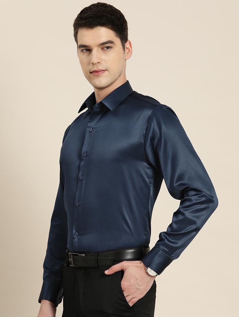 men collared long sleeve regular fit shirt