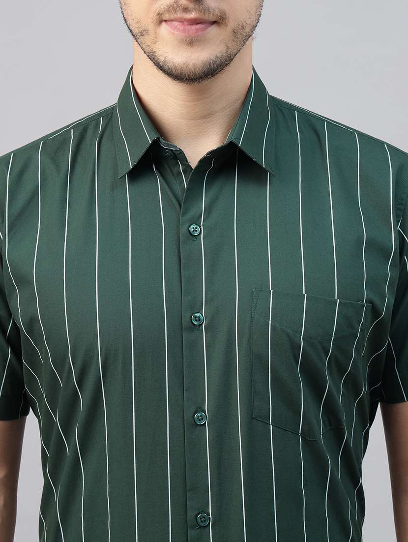 men striped collared short sleeve shirt - 22039705 -  Standard Image - 3