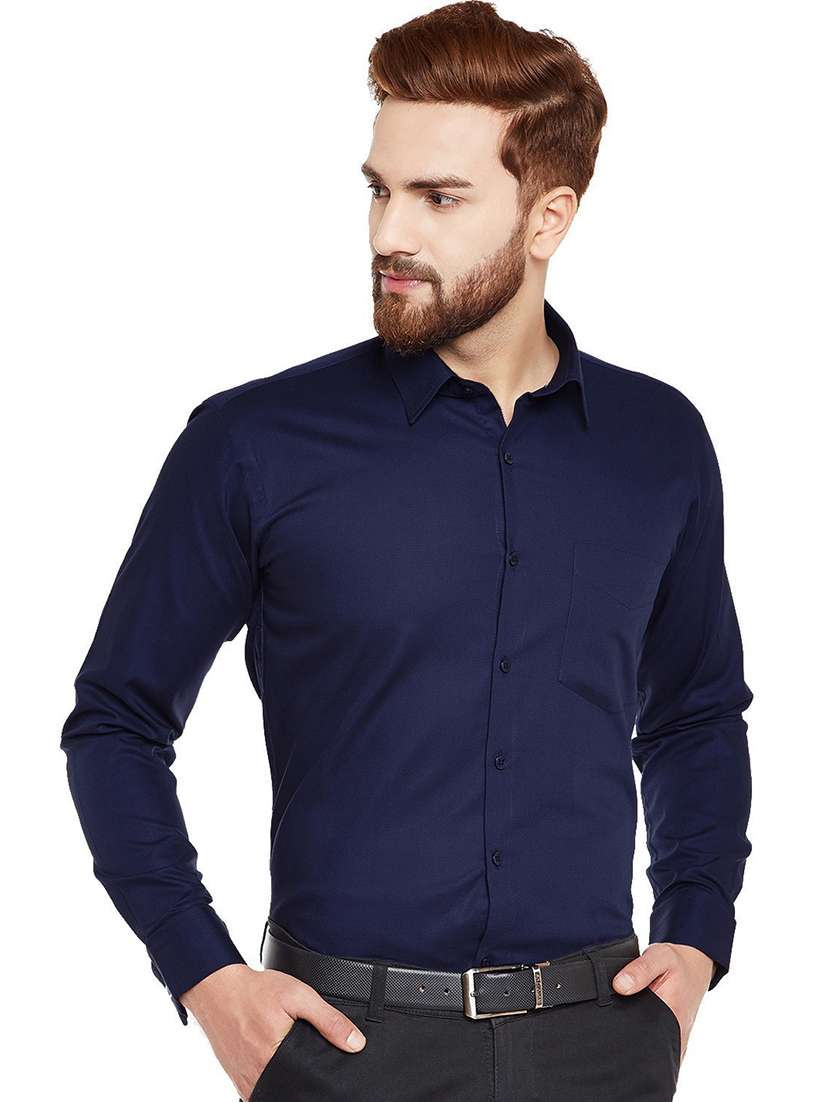men collared long sleeve regular fit shirt