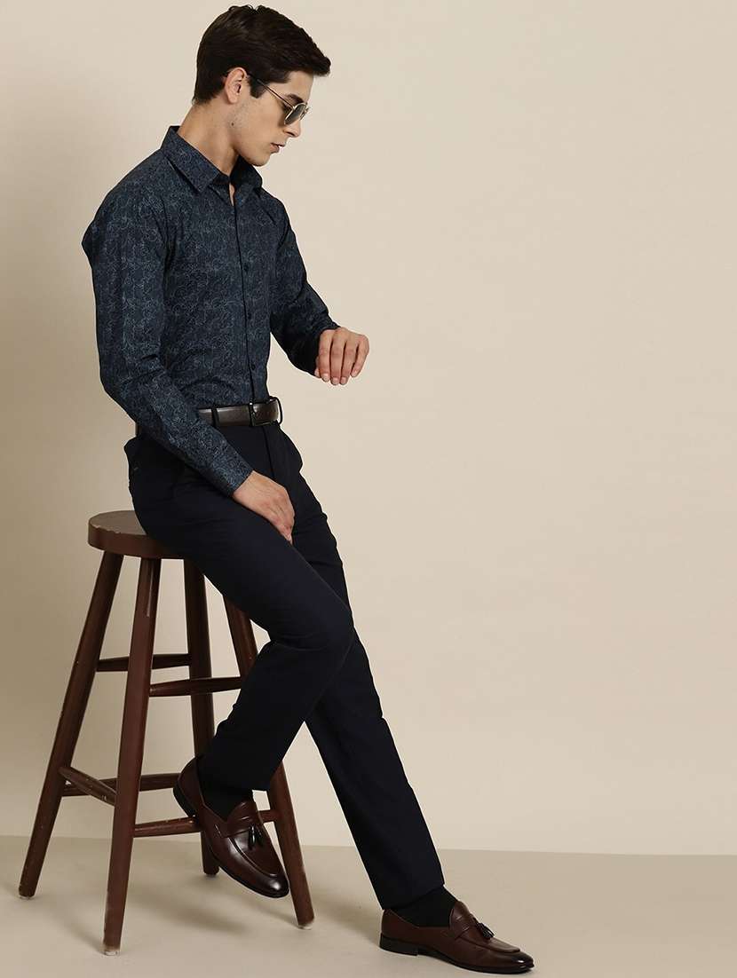 men printed collared long sleeve shirt - 22039710 - Standard Image - 3