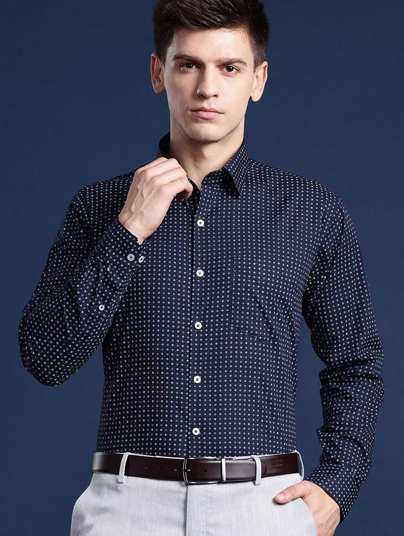 men printed collared long sleeve shirt - 22039712 -  Zoom Image - 0