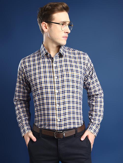 men checkered collared long sleeve shirt - 22039713 -  Standard Image - 0