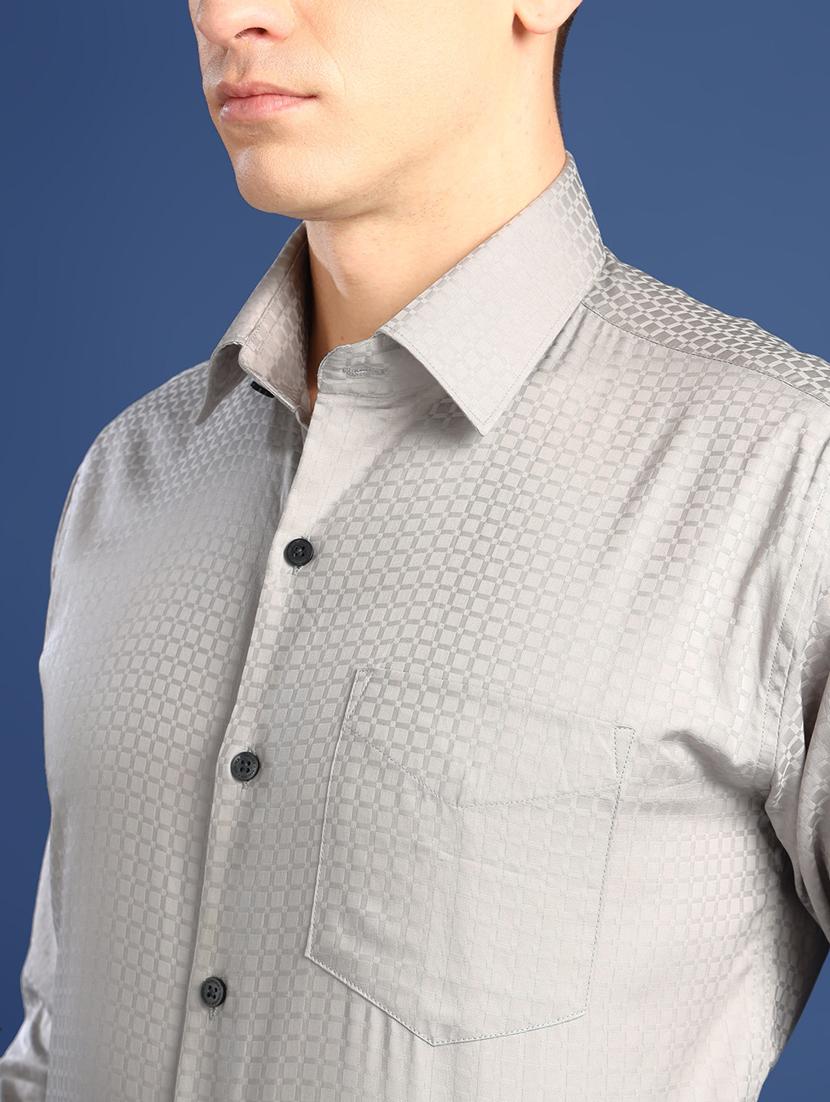 men self designed collared long sleeve shirt - 22039714 - Standard Image - 3
