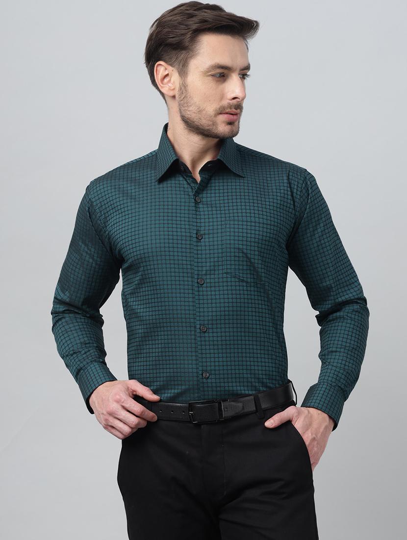 men checkered collared long sleeve shirt
