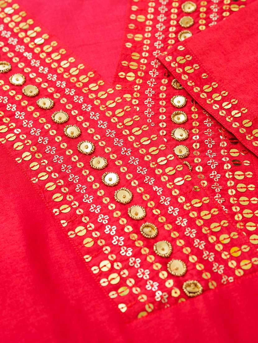 women embroidered three quarter sleeve ethnic co-ord set - 22039740 - Standard Image - 5